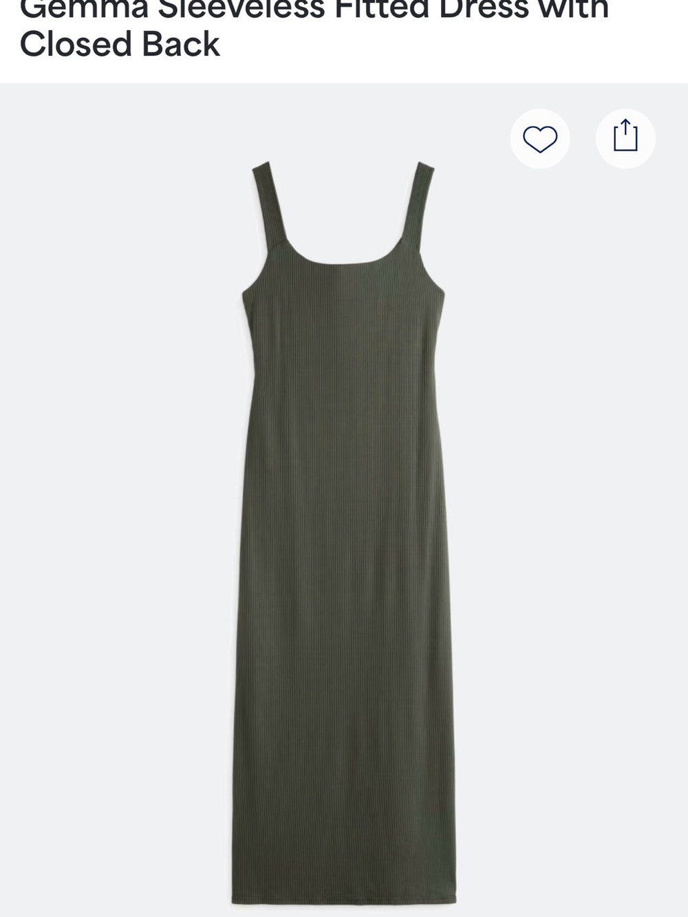 Gilli Olive Green Sleeveless Ribbed Maxi Dress